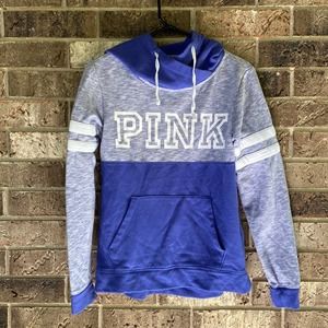 PINK Victoria’s Secret University Long Sleeve Logo Hoodie Sweatshirt Purple XS